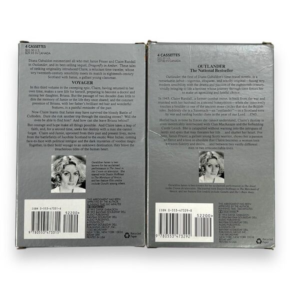 2-Pack VTG 90s Outlander & Voyager Diana Gabaldon Audiobook Cassette Tapes VGUC - Picture 3 of 16